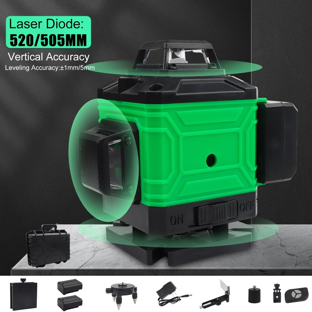 360° Fast Auto-Level 16-Line 4D Green Laser Level-High Precision Alignment Tool