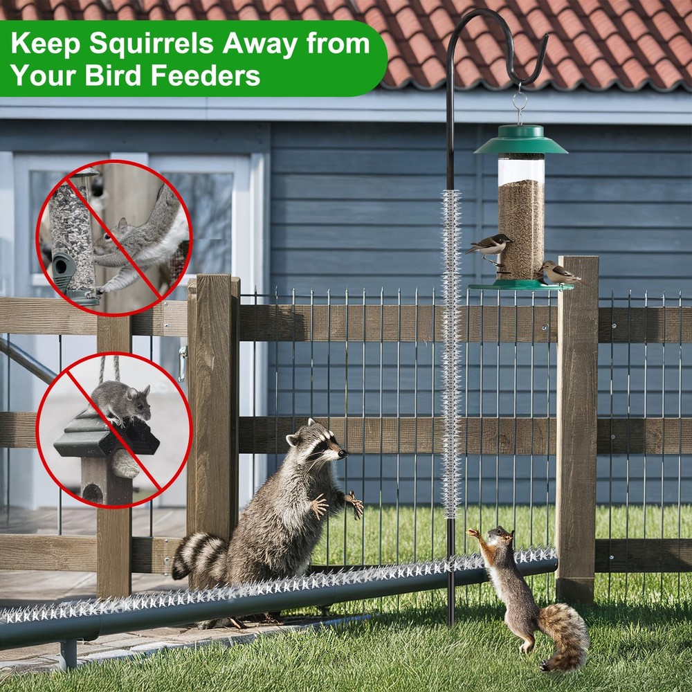 Puthpy 5 Pack Stainless Steel Squirrel Spikes for Bird Feeder, 5 FT Squirrel ...