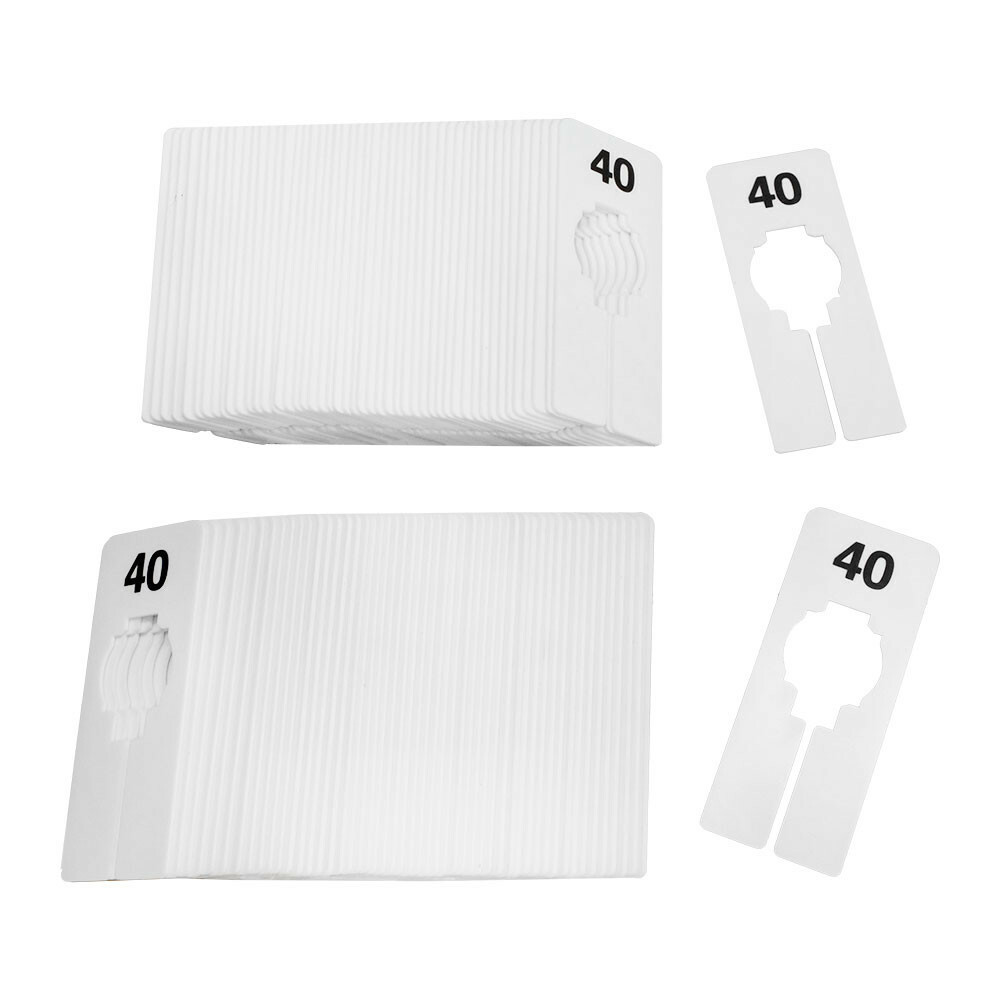 10PCS WHITE Rectangular Plastic SIZE 40 Dividers Hangers Retail Clothing 2" x 5"