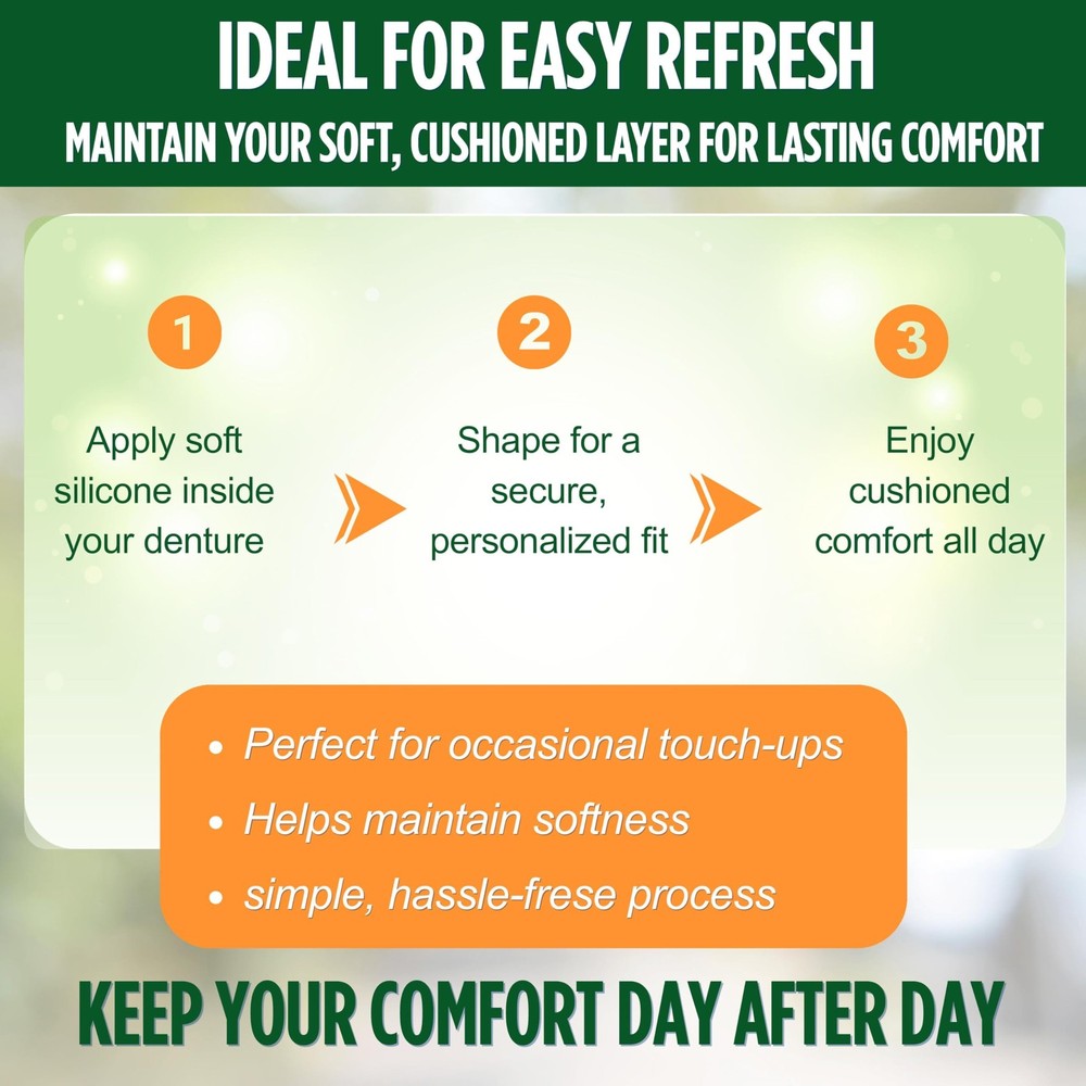 E&E Upper and Lower Denture Soft Reline Kit Pink