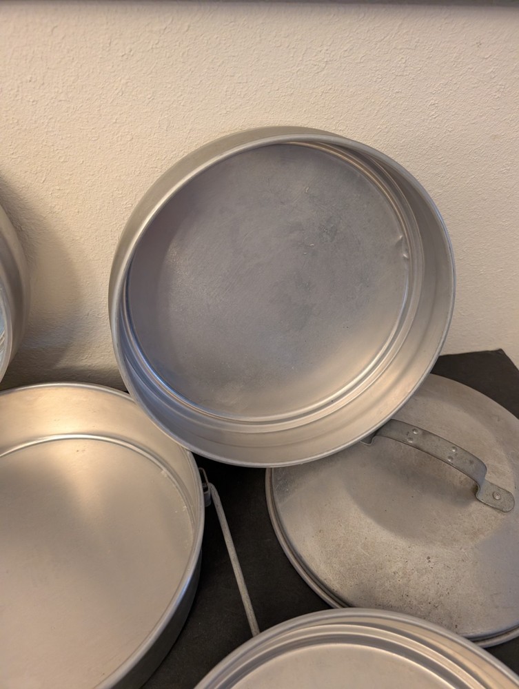 Vtg REGAL WARE Picnic Pack Aluminum Pans Stackable Kitchen 1960’s