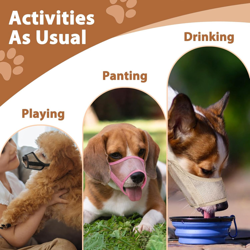 Dog Muzzle Suits for Small Medium Large Dogs, Mesh Muzzle anti Biting Chewing, B