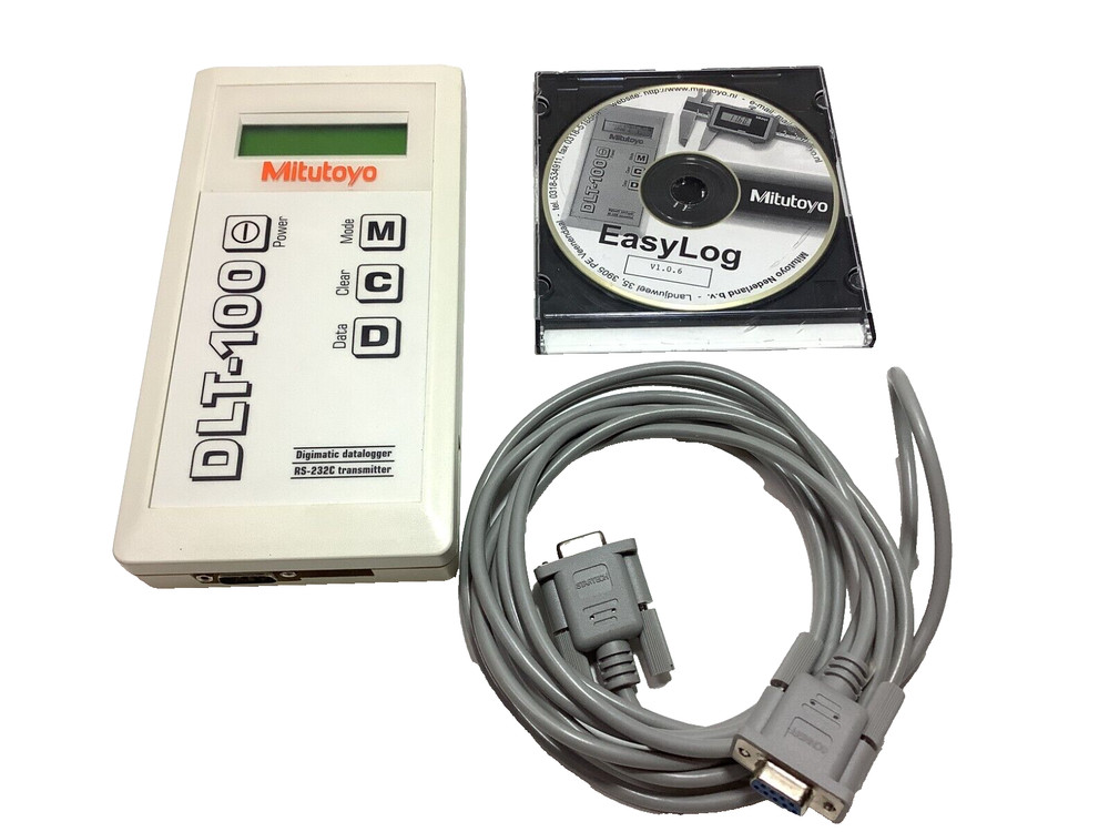 Mitutoyo DLT-100 Digimatic Datalogger RS-232C Transmitter with Easy Log CD Cable