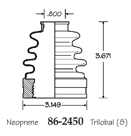 Inner CV Axle Boot for Subaru B9 Tribeca Front 2006-2007