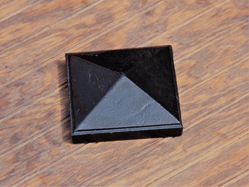 4" Cast Iron Pyramid Post Cap, Black Post cap for true 4x4 post