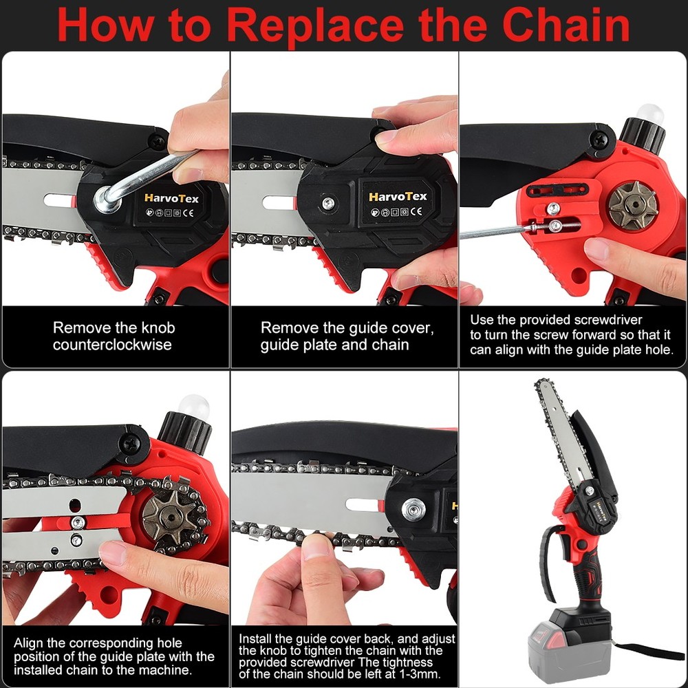 Mini Chainsaw for Milwaukee 18V Battery,6 inch Cordless Pruning Chainsaw Tools