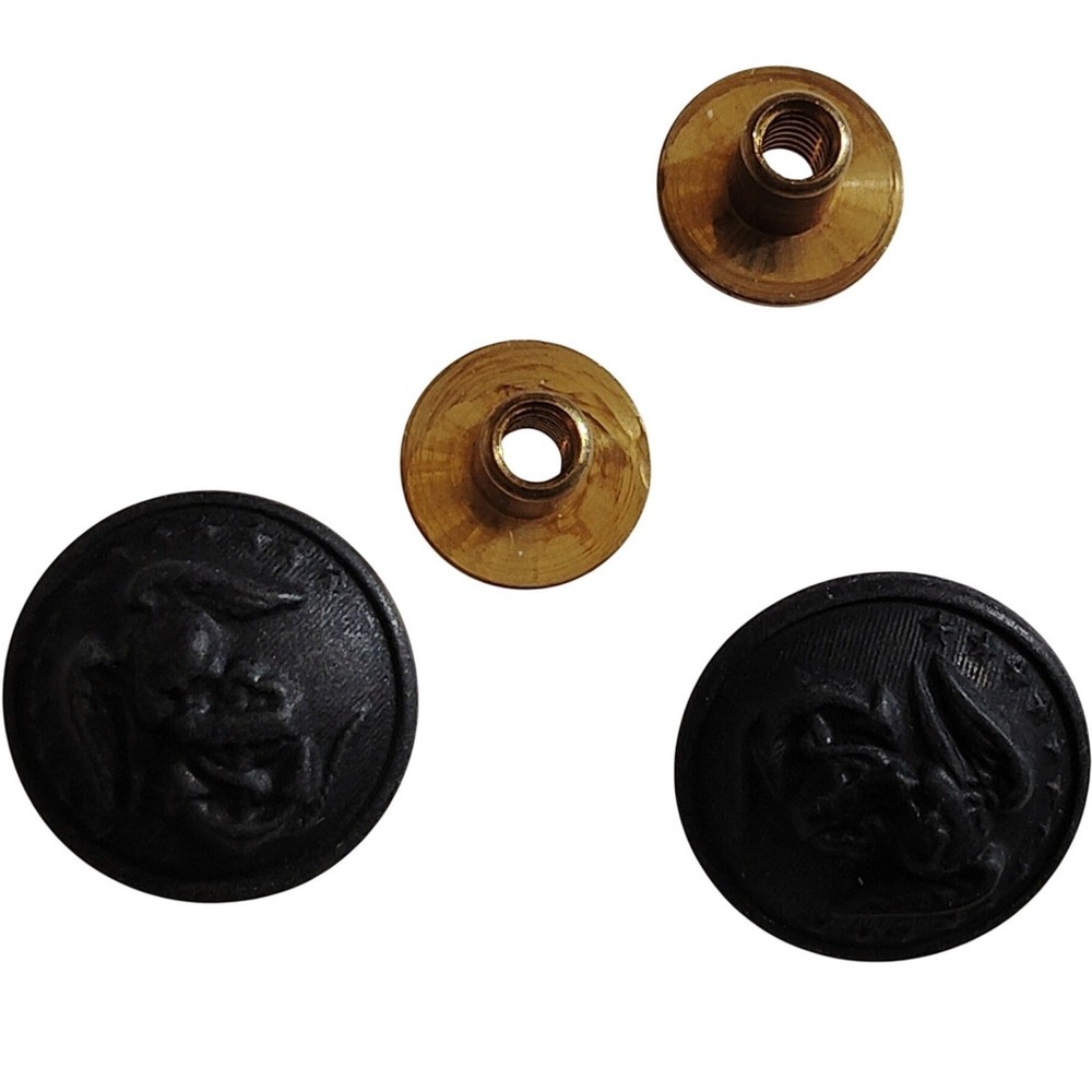 Black Cap Button Set w/ Screwposts for USMC Service Cap Frame