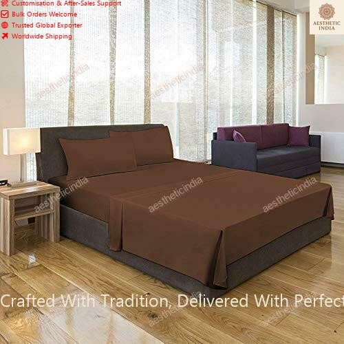 Bed Sheet Pillow Cover Brown 1800 Count Deep Pocket Microfiber Brown