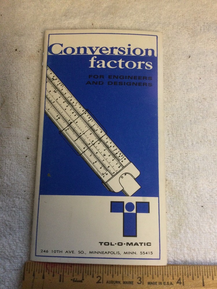 early Tol-o Matic conversion factors Pocket Aid
