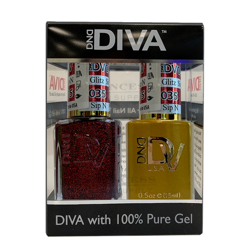 DND DUO DIVA GEL & LACQUER #35 - Sip N Glitz