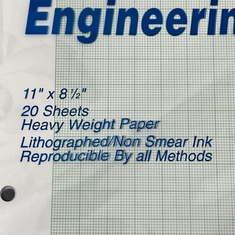 Graph Paper National Engineering Forms 12-220 20 Sq Per Inch Unopened Vtg
