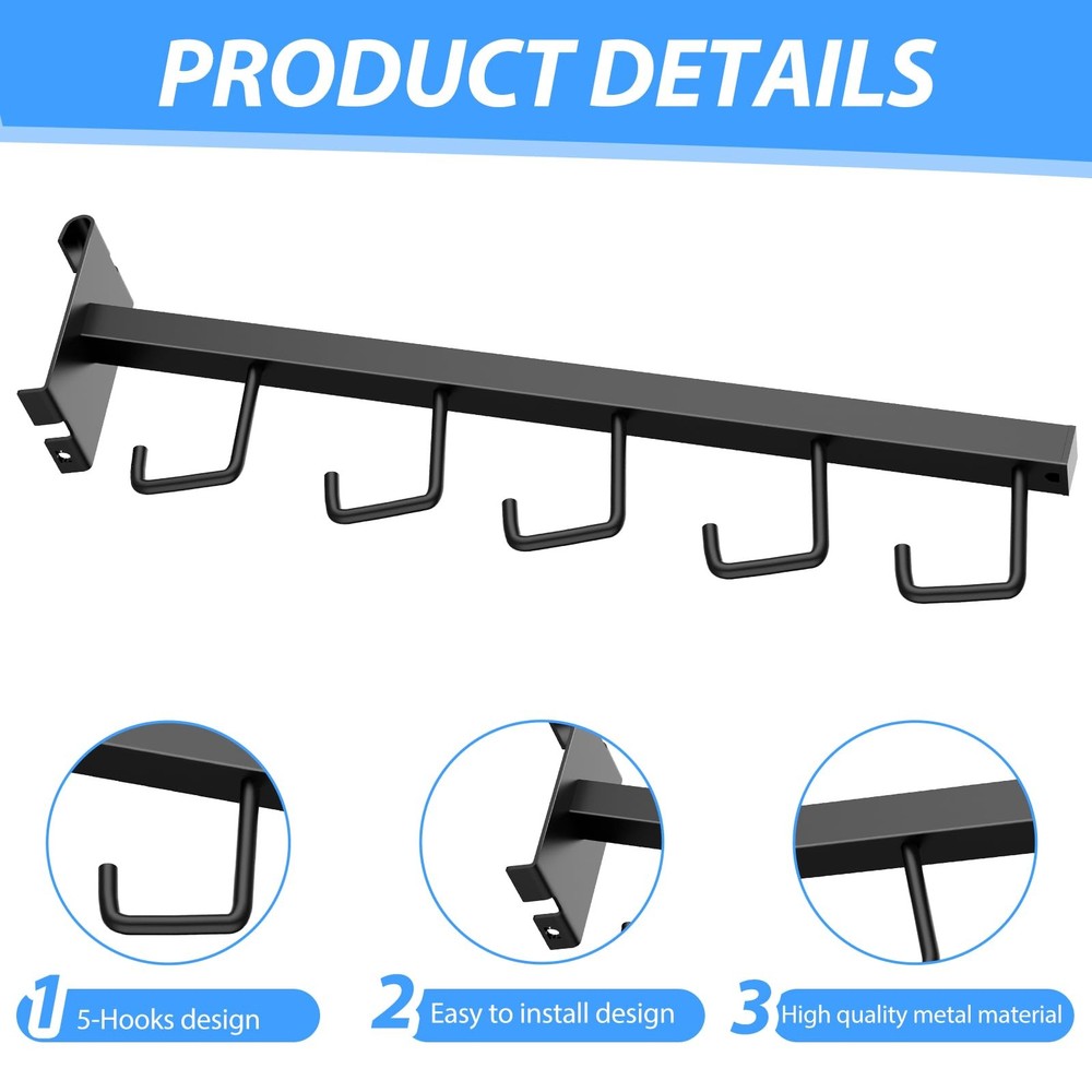 5 Pack Gridwall Waterfall Faceout with 5 Hooks Gridwall Clothes Hanger Gridwa...