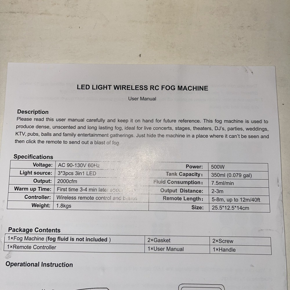 LED Fog Machine new in box