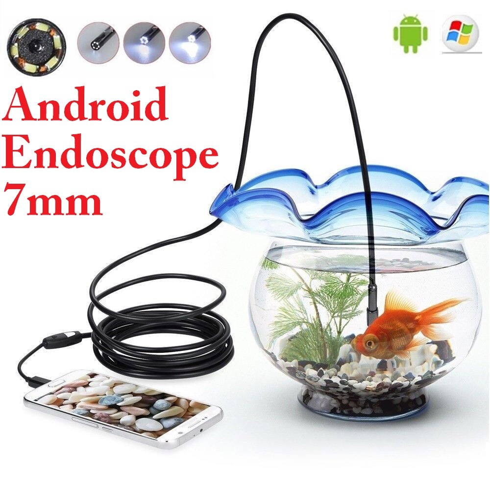 7mm Endoscope Camera Flexible IP67 Waterproof Micro USB Inspection Borescope Cam