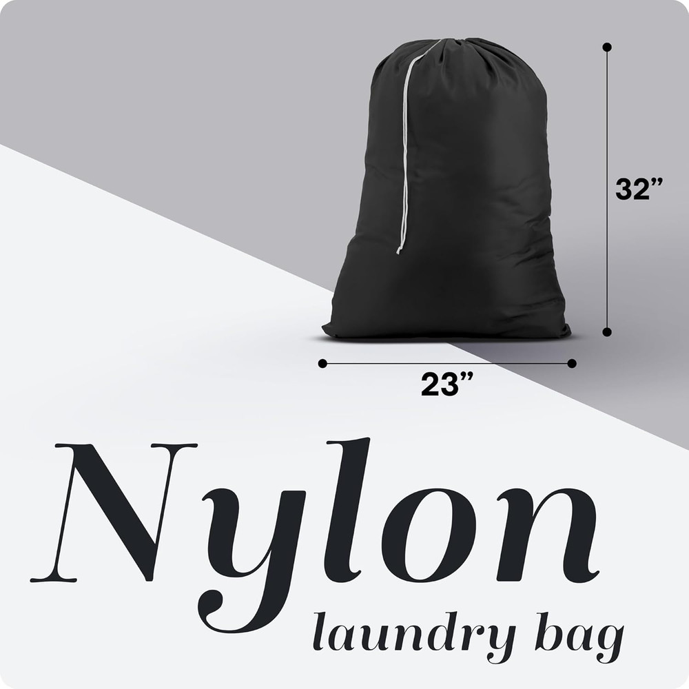 Nylon XL Laundry Bag - Locking Drawstring Closure, Machine Washable, These Large