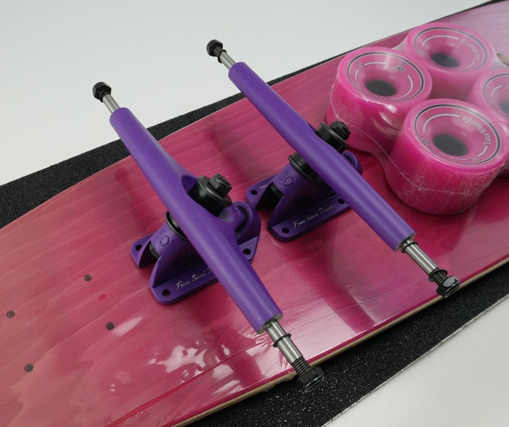 Longboard Skateboard Lot/Kit Deck, Trucks, Wheels, Bearings, Griptape, &Hardware