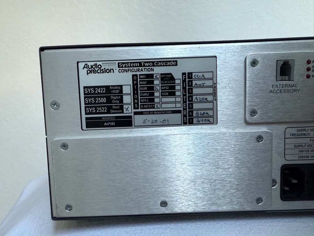 Audio Precision Analyzer SYS-2522 Cascade 96 kHz Dual Domain - Fully Equipped!