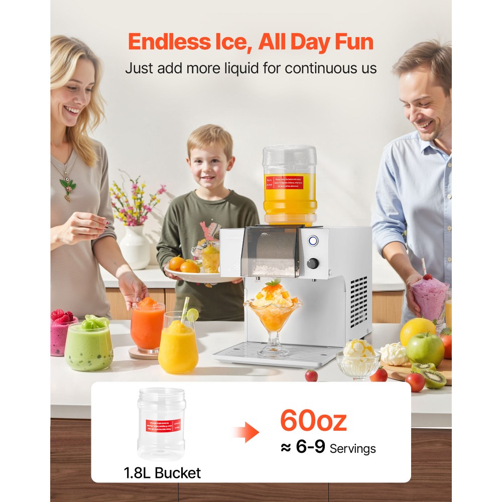 Ice Machine, 176 Lbs Per Day, 90-Second Pre-Cooling, Adjustable Settings, White