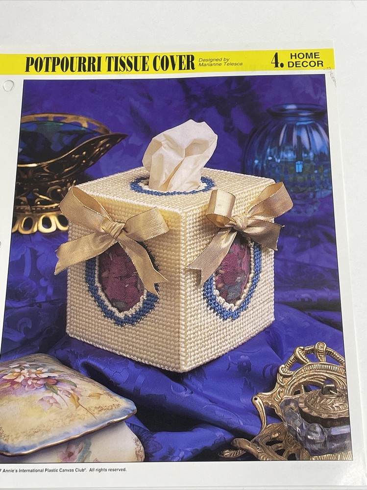 Annie's Attic Potpourri Tissue Cover  Plastic Canvas Pattern