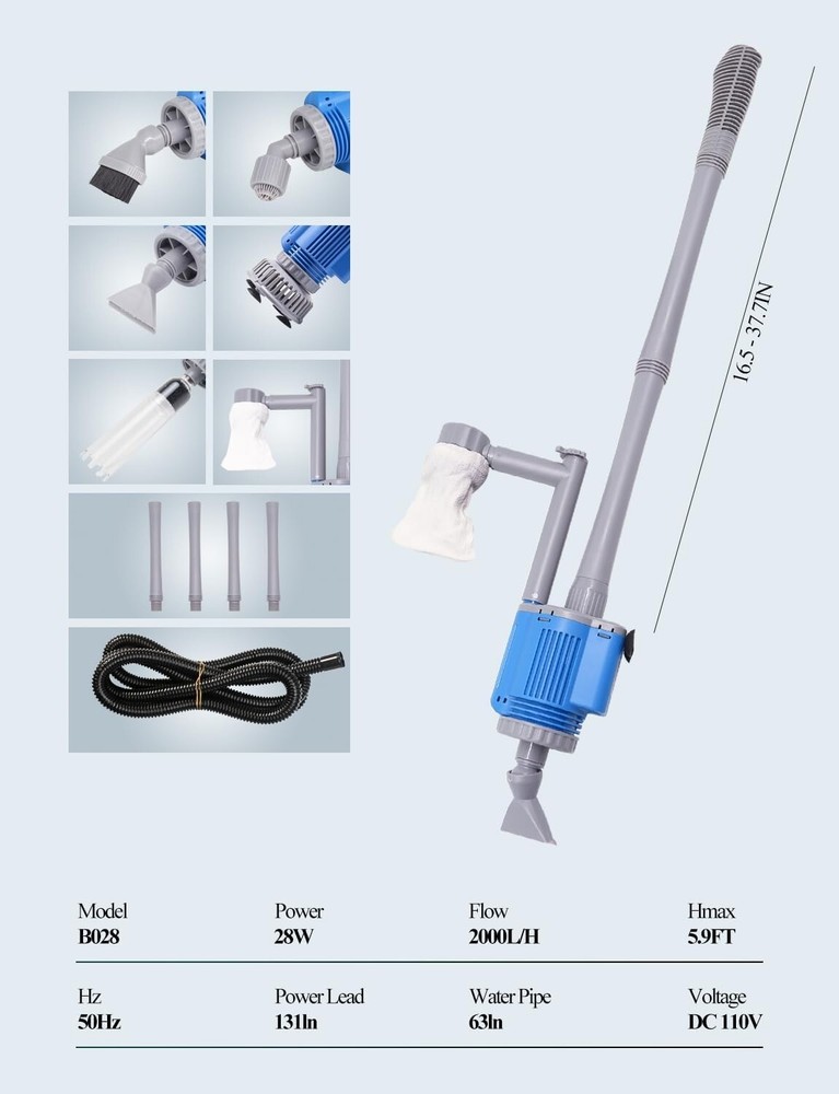 Powerful Submersible Aquarium Maintenance Tool - Adjustable & Multi-Functional