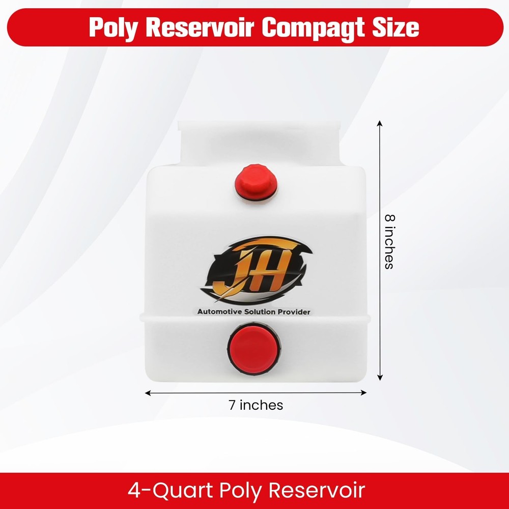 4 Quart Poly Power Unit Reservoir for Hydraulic Systems, Polyethylene Flat Bo...