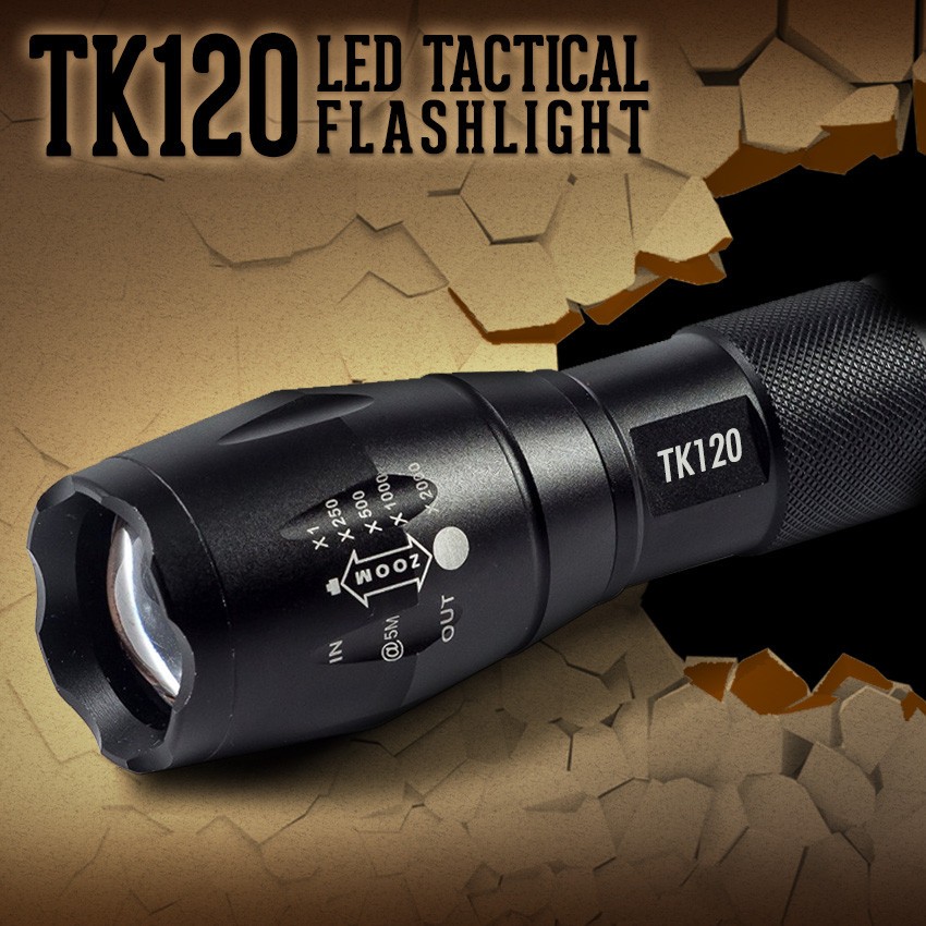 Tactical Flashlight LED 18650 AAA Work Home Car Security Light with Holster