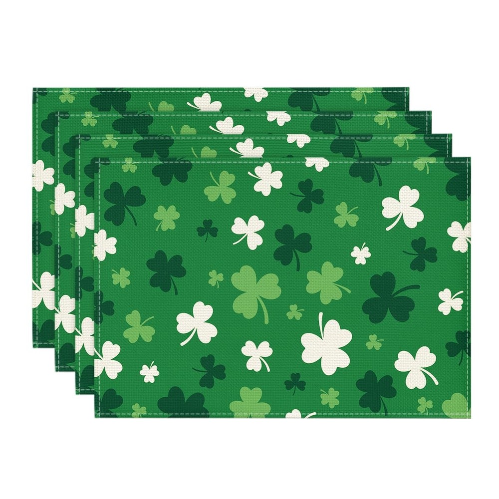 Artoid Mode Green Shamrock St. Patrick's 12" x 18", Rectangular 4 Pcs,