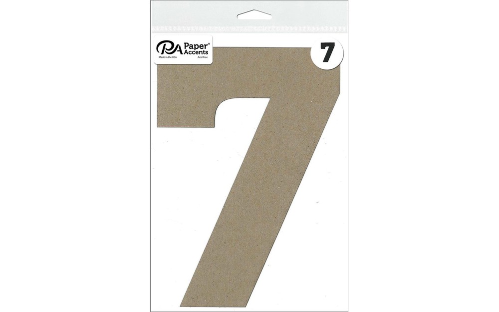 Chipboard Number 8" 7 1pc Natural
