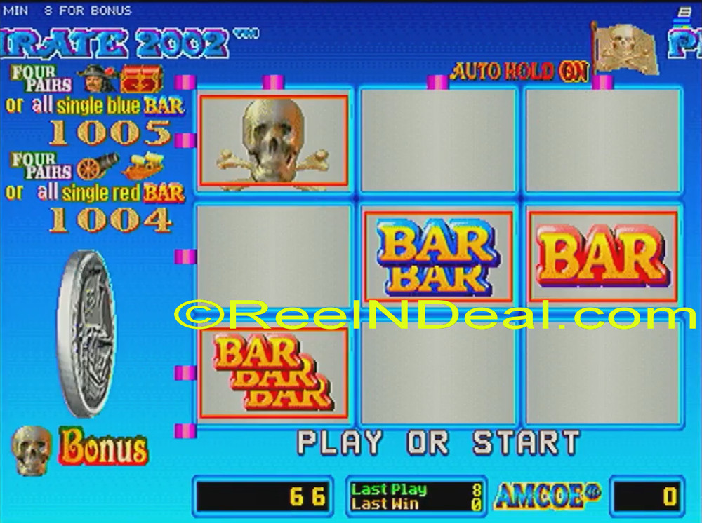 Amcoe Pirate 2002 Cherry Master 8-Liner Slot Machine Optional Skill Spin & Hold
