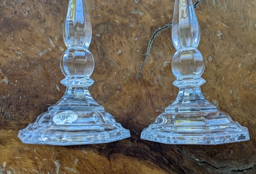 Gorham Lead Crystal Candlesticks Holders 9"