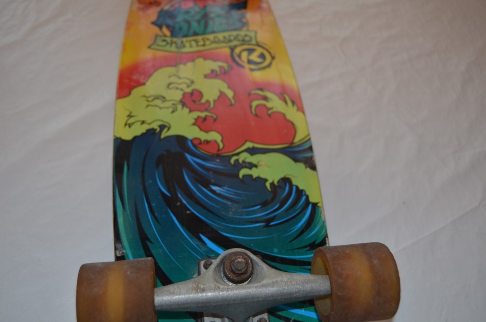Kryptonics long board skateboard skate wave claw USED complete wheels VTG signed