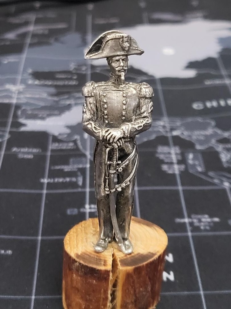 Solid silver miniature soldier general napoleon the 3rd