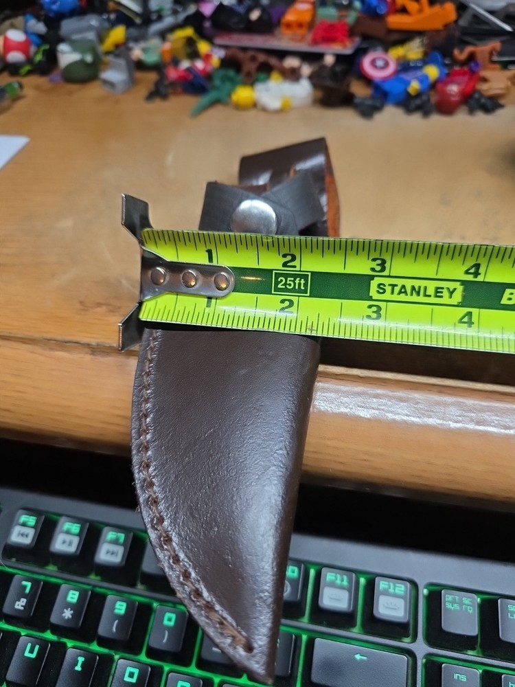 LEATHER Fixed Blade Knife SHEATH FOR SHARP FINGER KNIFE etc 4" Blade