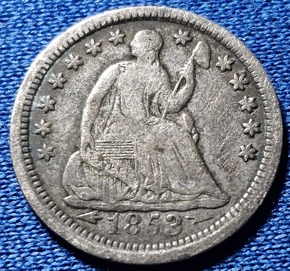 1853 P Seated Half Dime Arrows - Silver H10c