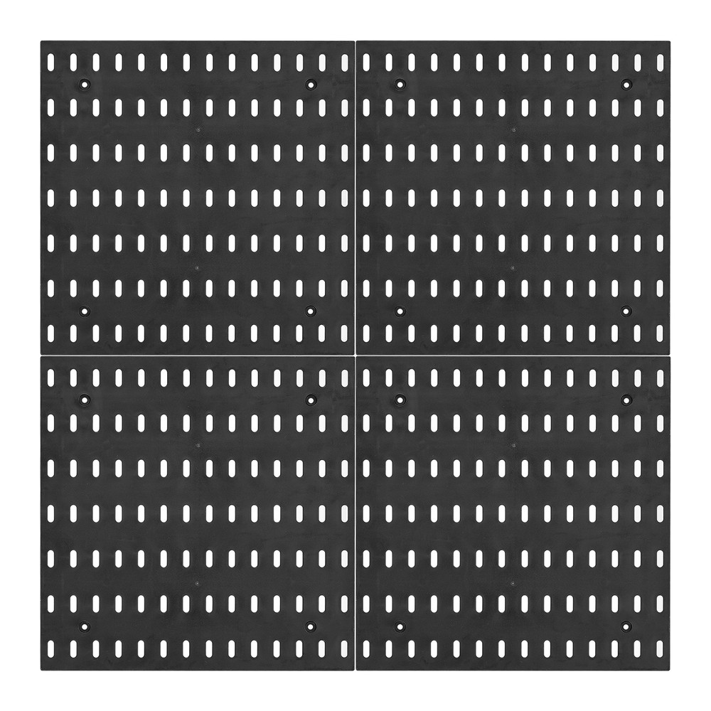 4 Pcs Plastic Pegboards, Peg Board Wall Organizer for Workbench, Black
