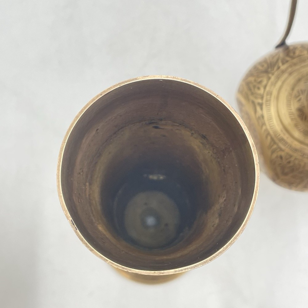 Etched Brass Ewer & Vase India
