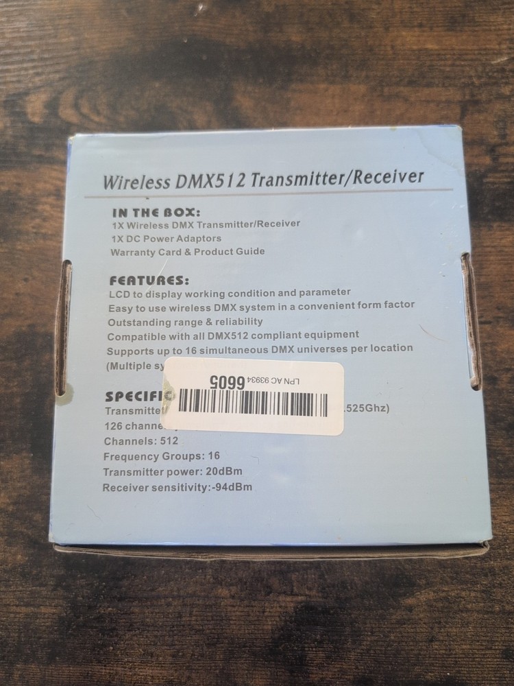 Wireless DMX512 Transmitter Receiver System