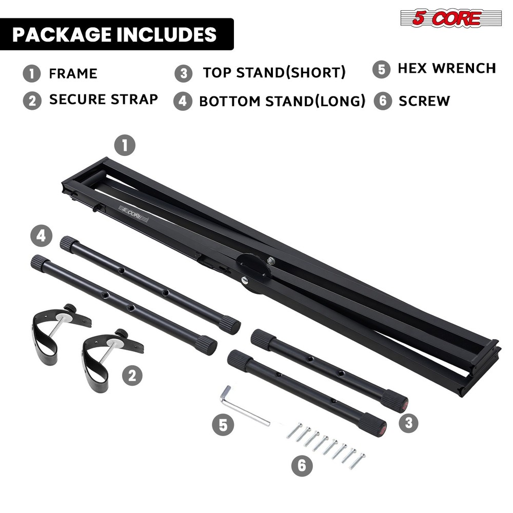 5Core Keyboard Stand Adjustable One Hand Trigger Quick Release Foldable Portable