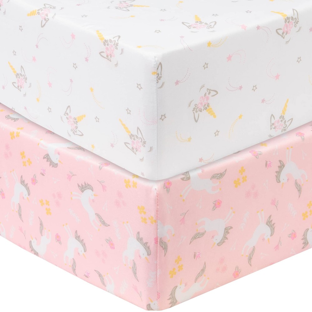 Mystical Dreams Crib Sheet Set 2 Pack Microfiber Fitted 28x52" Elasticized
