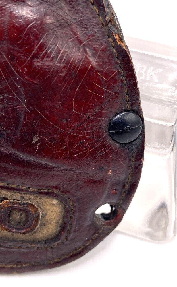 Antique Fireman's Hat Leather Shield EDFD Red Leather Helmet shield