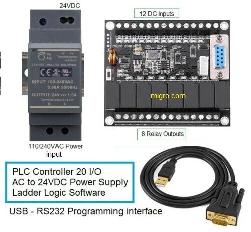 PLC Training Kit Ladder Logic Professional Programmable Controller, w Software
