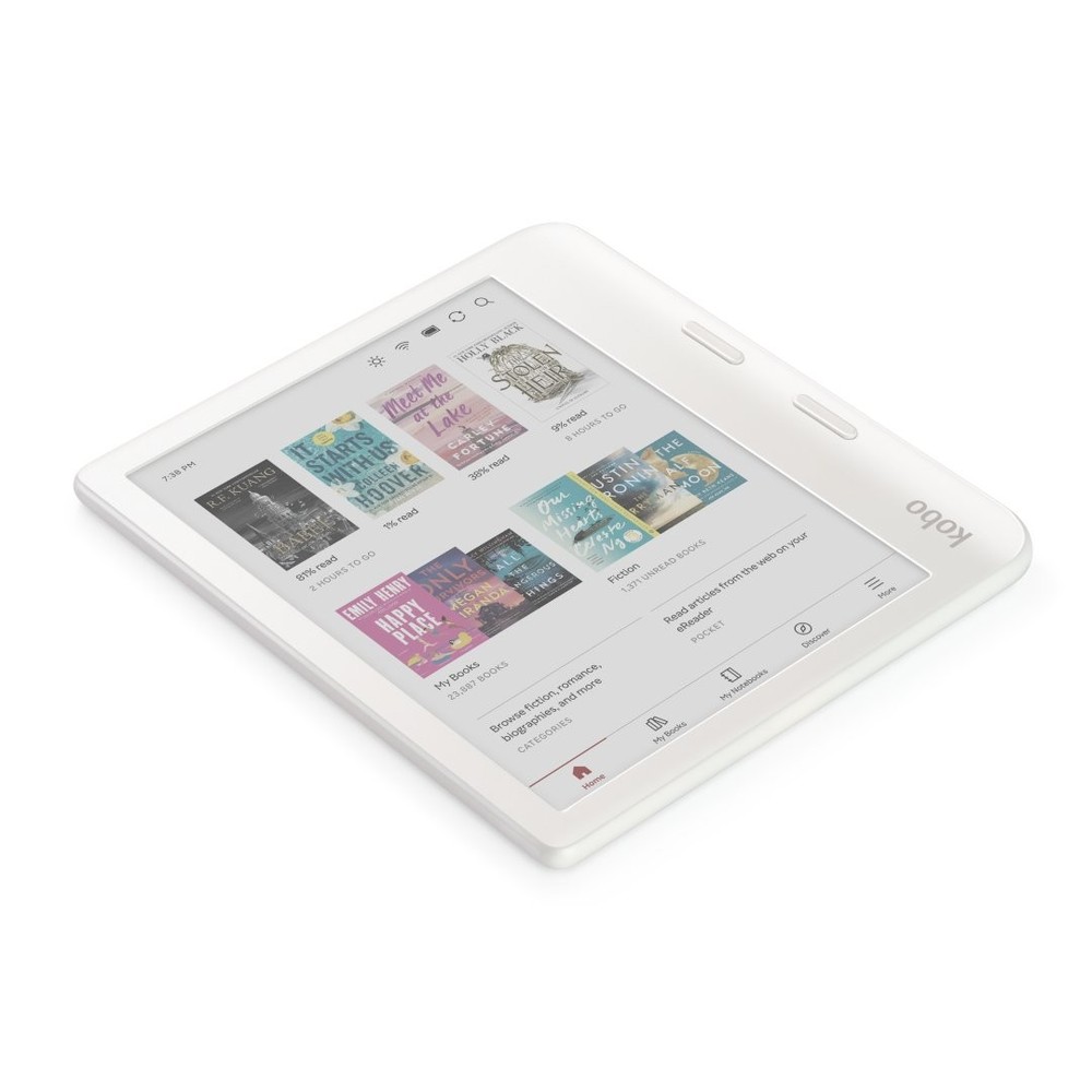 Kobo Libra Colour (White) eReader with Dusk Blue Notebook SleepCover & White...