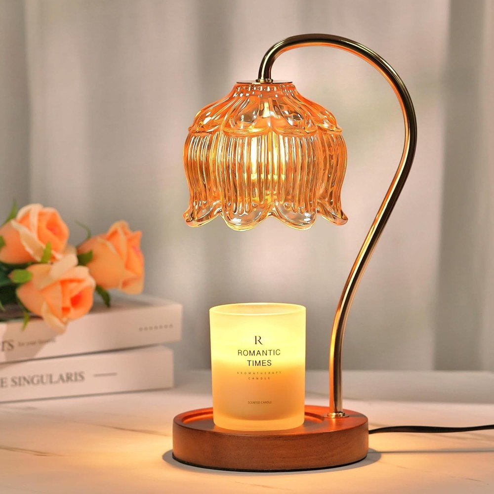 Flower Candle Warmer Lamp with Timer, Dimmable Warmer,