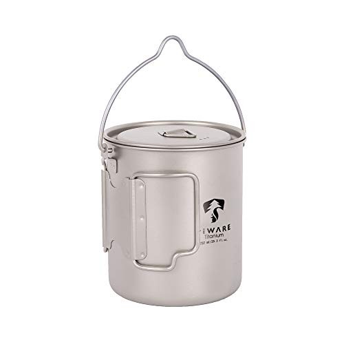 Titanium 750ml Multi Function Cup Pot Cookware Compact Cooking Set w. Folding