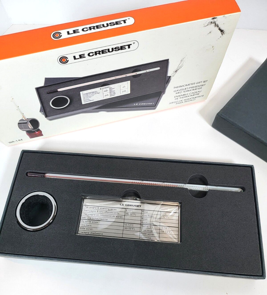 LE CREUSET Wine Thermometer Gift Set NIB