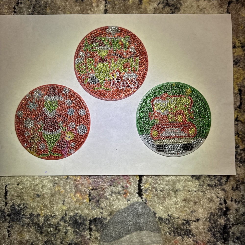 Handmade Grinch Diamond Coaster