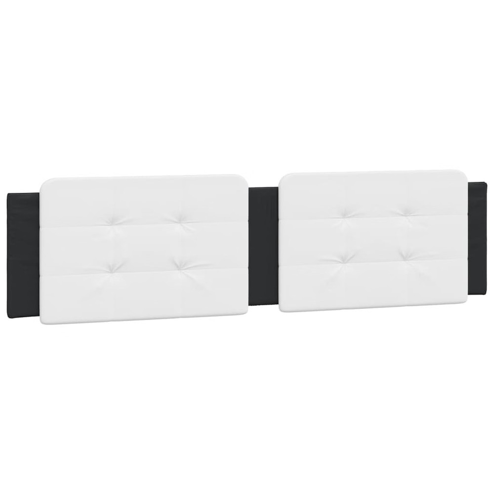 Bed Frame Black and White Faux Leather Full Durable Bed Frame