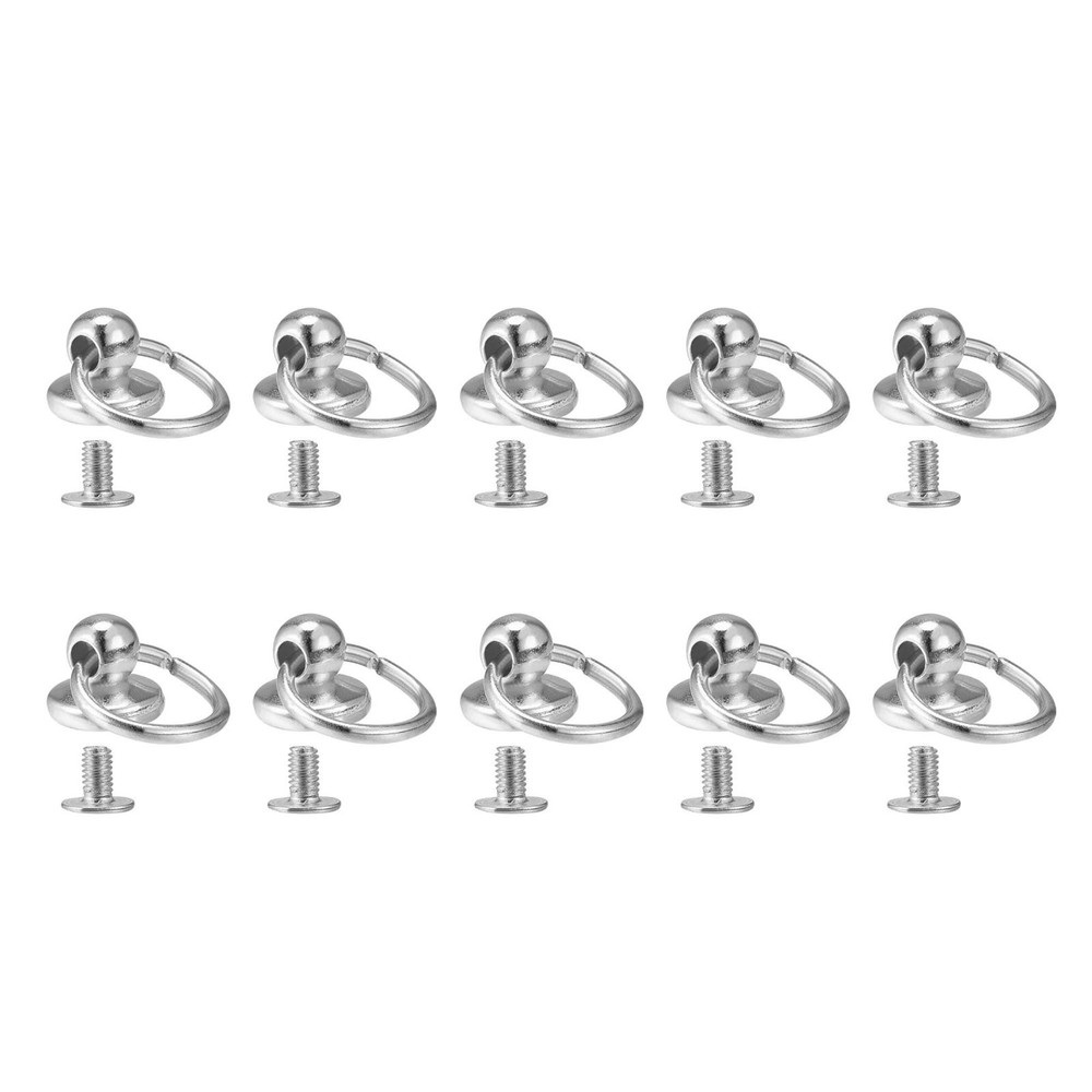 0.5" Toroidal Joint Button Pin Rivets Screw Silver 10pcs