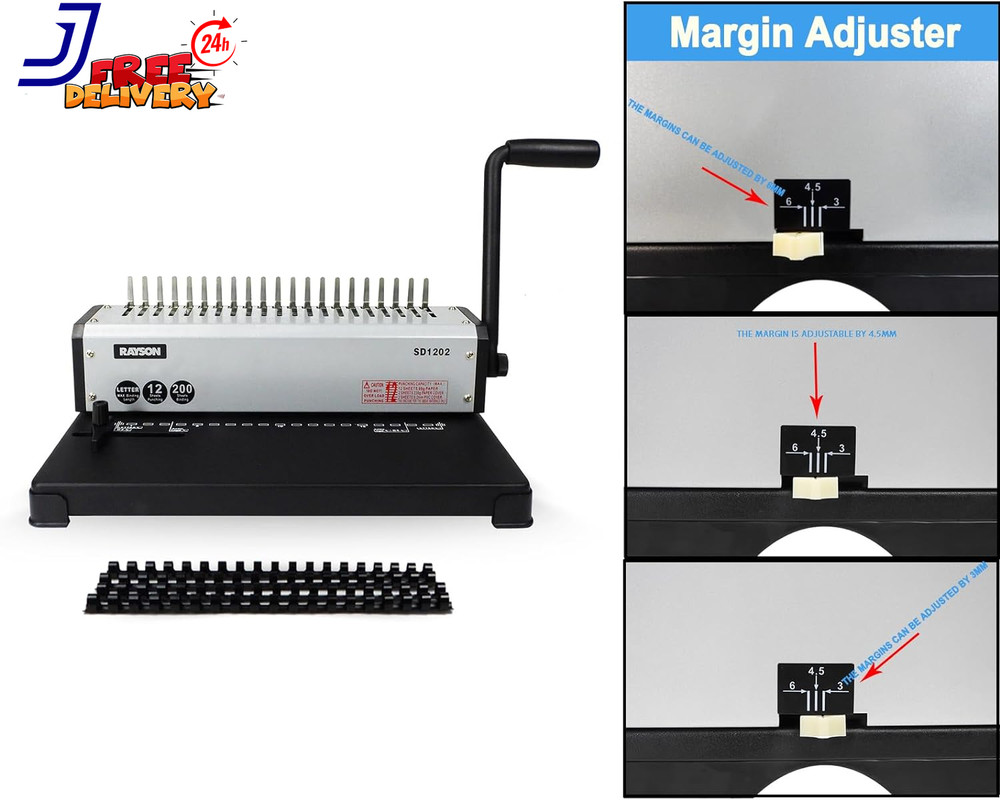 RAYSON SD1202 Comb Binding Machine 19 Holes Max Punching Letter Size with