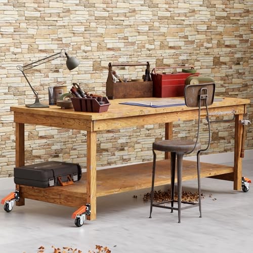 Workbench Casters Wheels Kit 720 Lbs Capacity Retractable Casters Set 720Lbs